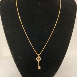 Heart key necklace